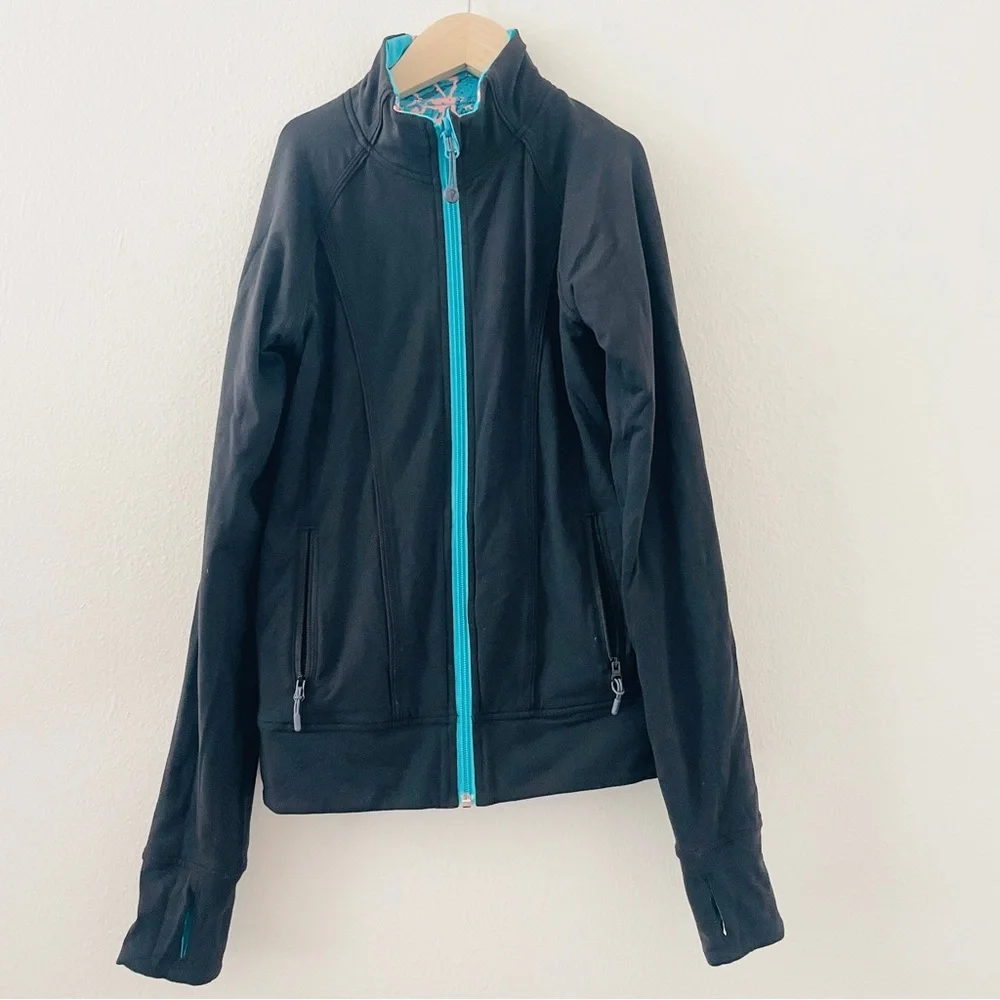 Ivivva Reverisible Blue Black Define Full Zip Jacket